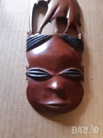 Стара африканска маска - ръчно изработена, снимка 4 - Антикварни и старинни предмети - 49797449