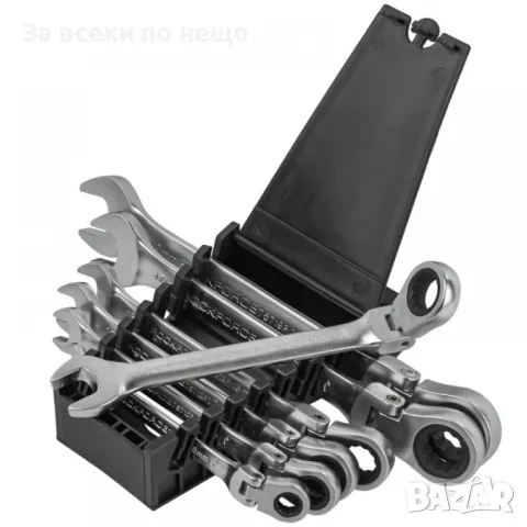 Комплект звездогаечни тресчотни ключове с чупещо рамо 7 части RockForce