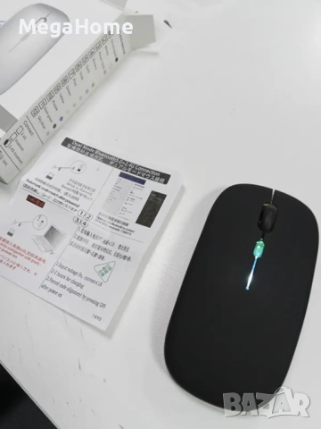 Безжична мишка，Bluetooth 5.0 и 2.4G двоен режим, тихо щракване, RGB LED, 1600 dpi，Акумулаторна, снимка 2 - Клавиатури и мишки - 53228333