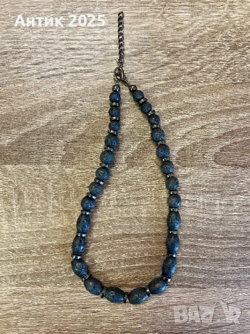 Огърлица от естествен вулканичен камък (лава стоун), ръчна изработка