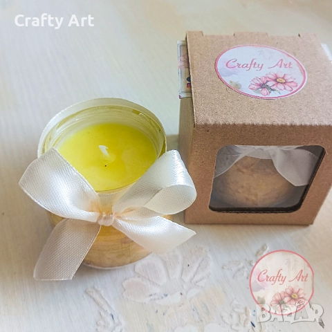 Ароматна соеви свещ в стъклен съд, снимка 4 - Декорация за дома - 51951249