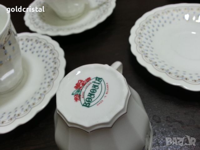Стар български костен порцелан Бононя чаши за чай , снимка 5 - Антикварни и старинни предмети - 45812063