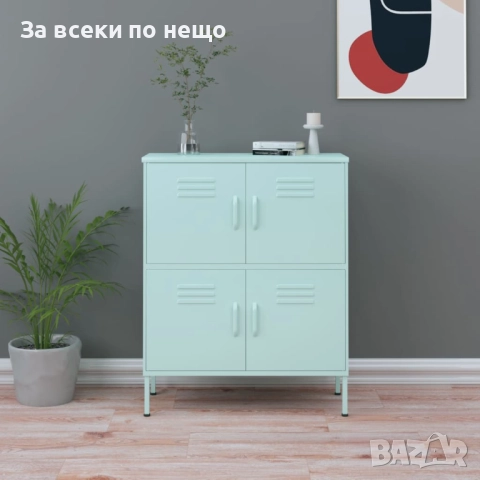 Шкаф за съхранение, мента, 80х35х101,5 см, стомана Код P1137, снимка 6 - Шкафове - 51697625