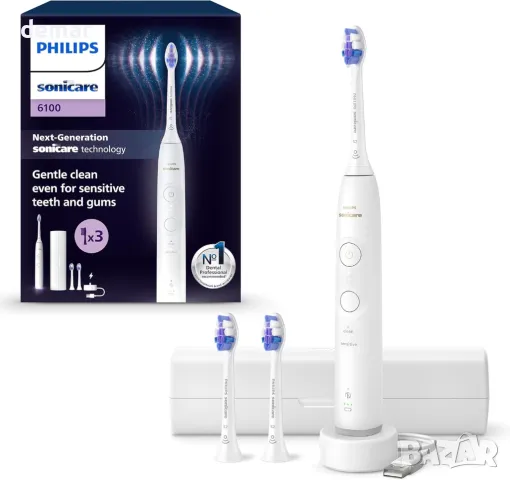 Електрическа четка за зъби Philips Sonicare 6100, бял, модел HX7400/02, снимка 1 - Други - 47545090