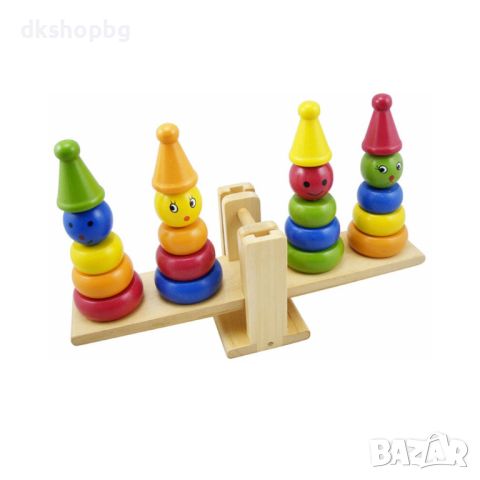 3575 Дървена играчка за сортиране и баланс, снимка 2 - Образователни игри - 45792658