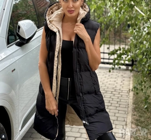 двулицев дамски дълъг елек