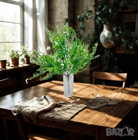 Изкуствена зелена аранжировка – Естествена свежест без поддръжка, снимка 6 - Други стоки за дома - 52137663