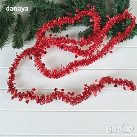 6189 Изящен коледен гирлянд със звездички, 2 метра, снимка 4 - Декорация за дома - 52503304