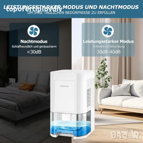 Влагоабсорбатор/влагоуловител Boohenka Electric Dehumidifier, 1200 ml,Гаранция, снимка 3 - Влагоабсорбатори и влагоуловители - 47279320