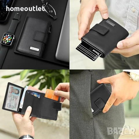 ПРОМОЦИЯ Компактен портфейл от естествена кожа и RFID защита TIMOXI RFID WALLET (X0019RSPX5), снимка 2 - Портфейли, портмонета - 50849955