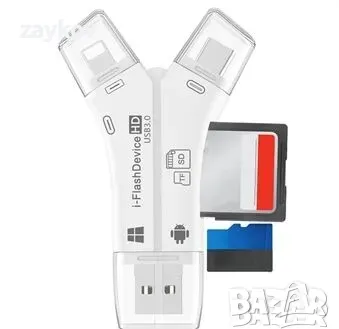 адаптер за микро зарядно устройство SD / TF четец на карти, снимка 5 - Друга електроника - 50172707