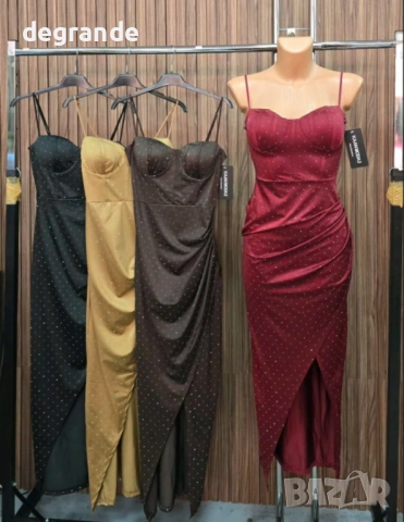 Елегантна Дамска Рокля с нежни Камъчета