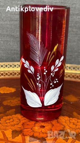 Кристална ваза - ръчно изрисувана, снимка 3 - Вази - 45297639