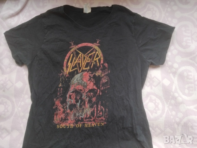 Slayer дамска metal / метъл оригинална тениска от САЩ 90-те години