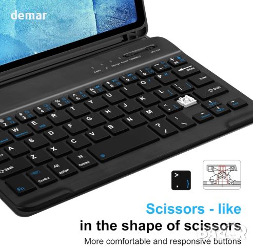 Калъф с клавиатура SENGBIRCH за Samsung Galaxy Tab A9 8.7'', черен, снимка 3 - Таблети - 45302300
