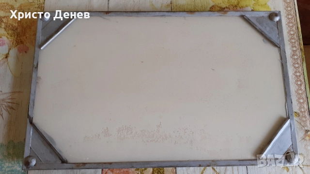 поднос за сервиране антикварен стъкло и масивен метал, снимка 3 - Прибори за хранене, готвене и сервиране - 52989102