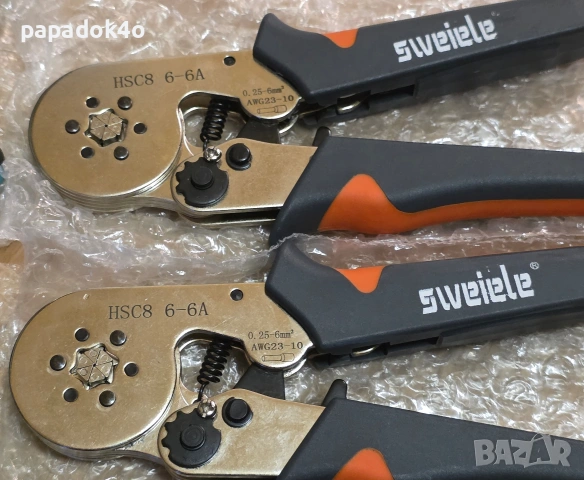 Клещи за кримпване на кабелни накрайници - Кримпващи клещи, снимка 3 - Клещи - 35323638