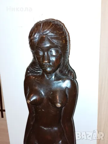 Висока женска дървена фигура-70см, снимка 4 - Декорация за дома - 50357842