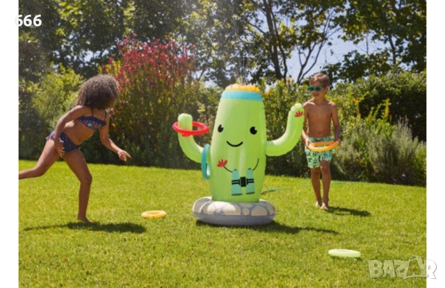 Надуваем воден разпръсквач Playtive с детска игра с хвърляне на пръстени - Garden Cactus, снимка 2 - Други - 52931043