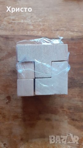 пъзел дървен логическа игра 7 части, естествено дърво в текстилна памучна торбичка. Еко играчка., снимка 4 - Други - 45154881