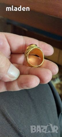 Златисти масивени пръстен и гривна  , снимка 6 - Гривни - 45470293