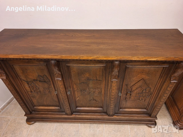 Комод, шкаф, бюфет с богата дърворезба , снимка 10 - Шкафове - 53816984