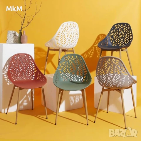 Комплект от 4 градински стола Calvi от полипропилен - THE HOME DECO FACTORY, снимка 6 - Столове - 50913571