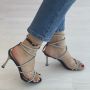 Луксозни стилни дамски сандали с елегантни бляскави елементи, снимка 2