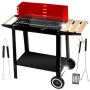 Градинско барбекю на колела, емайлирана стомана, 4 степени + Подарък 3 прибора, снимка 3