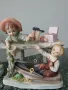 2бр японски статуетки 17-20см/порцеланови фигури композиции/деца-лодка/дядо-дете-куче, снимка 6