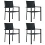 vidaXL Градински столове, 4 бр, черни, пластмасов ратан, снимка 1 - Градински мебели, декорация  - 45036165