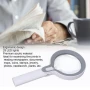 Голяма увеличителна ръчна лупа с LED осветление дръжка USB акумулаторна 10X и 25X лед четене книги, снимка 6