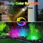 Quntis Многоцветни соларни градински прожектори IP65 Водоустойчиви 2-в-1 регулируеми, 2 броя, снимка 7