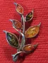 ПРЕКРАСНА ФЛОРАЛНА КЕХЛИБАРЕНА СРЕБЪРНА БРОШКА СРЕБРО 925 с 100% НАТУРАЛЕН БАЛТИЙСКИ КЕХЛИБАР 48245, снимка 10