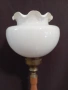 Красива старинна лампа с бял стъклен абажур, снимка 4