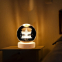 LED Светеща кристална топка/лампа, 3D сензорна -Въртележка с коне, снимка 5