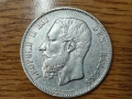 Белгия 5 франка 1873 СРЕБРО, снимка 1