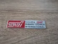 Subaru Tuned by STI емблема сребристо с червено, снимка 1