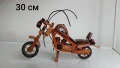 Harley-Davidson , дървен модел на ретро мотоциклет . Ръчна изработка, размер 30 см. , снимка 1