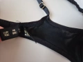 Черен Сатенен Сутиен 70C, С банел, Балконет черно със златно, снимка 11