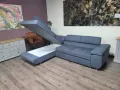 Сив ъглов диван от плат с фунция сън и ракла, снимка 10