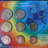 Испания 2002 – Комплектен банков евро сет от 1 цент до 2 евро – 8 монети BU, снимка 1 - Нумизматика и бонистика - 45544716