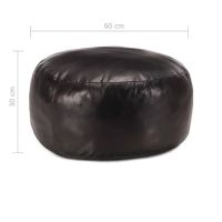 Пуф, черен, 60х30 см, естествена козя кожа   , снимка 3 - Дивани и мека мебел - 45242754