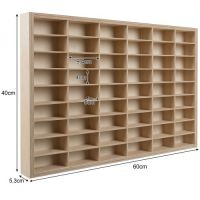 Дървена етажерка за съхранение на колички за стена с 54 отделения оразмеряеми, снимка 5 - Други - 45696157