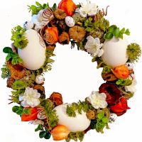Великденски венец с яйца - Декорация за Великден 44 см, снимка 1 - Декорация за дома - 45493198