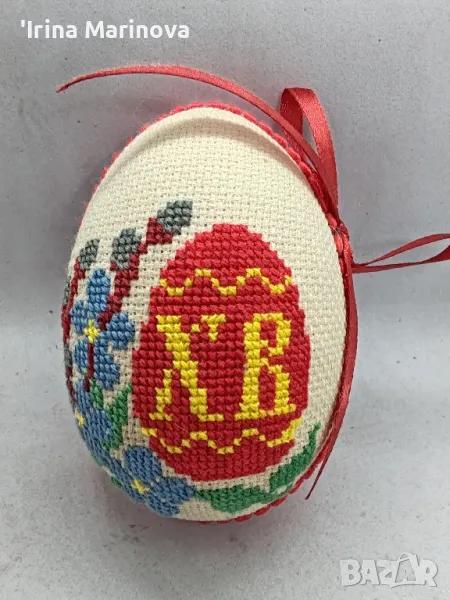 Ръчно извезано Великденско яйце , снимка 1