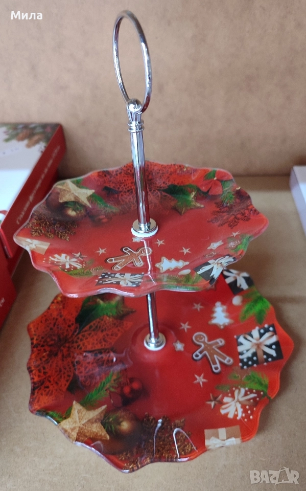 Плато на 2 етажа коледно, снимка 1