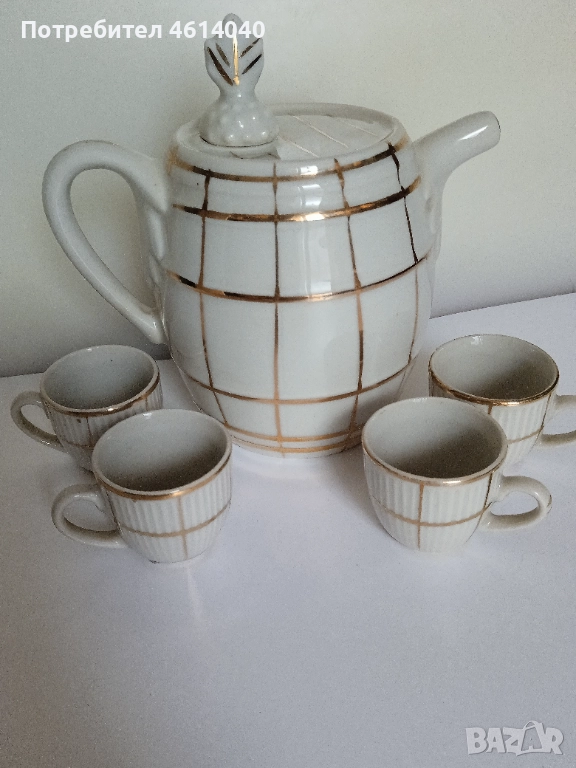 Сервиз за ракия с позлата, снимка 1