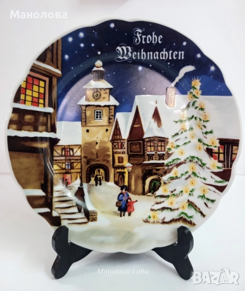 Порцеланова чиния "Frohe Weihnachten"  "Весела Коледа" на Kahla., снимка 1
