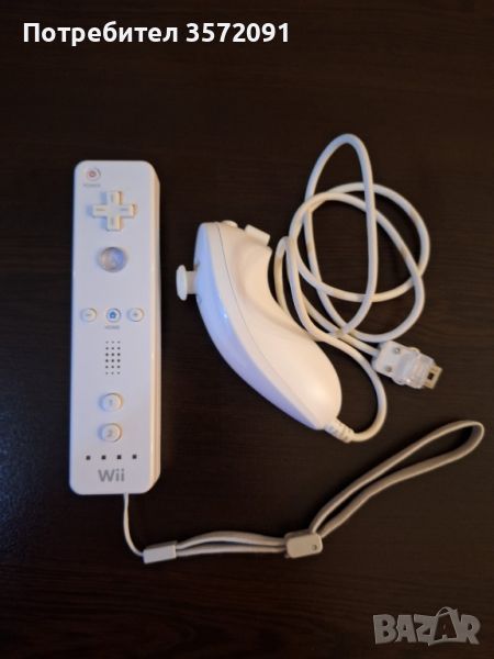 Оригинално дистанционно с контролер(nunchuck)  за конзола Nintendo Wii, снимка 1